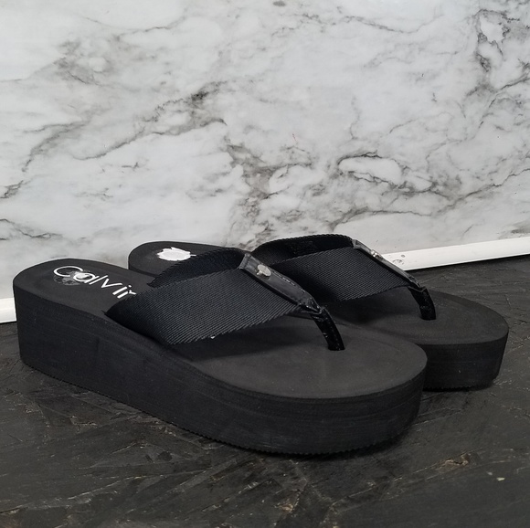 Calvin Klein Shoes - Calvin Klein Womens Thong Wedge Sandals New